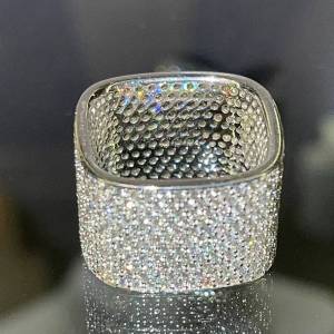 Huitan Noble Women Geometric Design Ring Full Bright Cubic Zirconia Fashion Female Wedding Party Accessories Charming Jewelry
