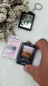 Ganci kaca custom foto / gantungan kunci + kaca keychain miror
