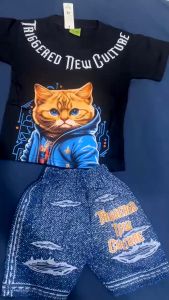 SETELAN BAJU ANAK FASHION CAT KUCING UNTUK ANAK 2-10 TAHUN BISA COD