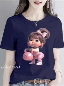 KAOS ATASAN GIRLS GYM /COTTON COMBED WANITA