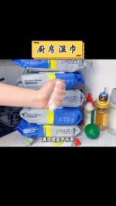 Premium Absorbent Kitchen Wipes 80pcs Multipurpose Dish Cleaning Towels with Scented Lemon