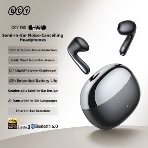 QCY | Noise Cancelling Wireless Semi-In-Ear Bluetooth Headset Long Battery Life Sport
