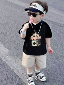 Summer 2025 Kids Casual Cotton T-Shirt Short Sleeve Cartoon Print Boys Girls Fashionable Top Versatile Comfortable Breathable