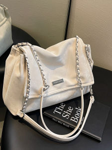 White Underarm Tote Bag Womens New 2025 High End Luxury Small Luxury High End Single Shoulder Large Bag Soft Handbag Pure Color
