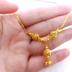 Rantai Leher Choker Biji Emas 916 7.56g Yon Hing