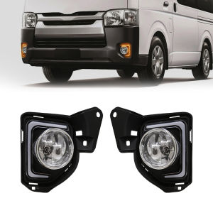 LED DRL Daytime Running Lights Fog Lamp Assembly For TOYOTA HIACE COMMUTER 2014 2015 2016 Daylights Wires Switch Turn Signal