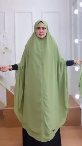 BISA COD Hijab Syari Jumbo Kepala Non Pet Kode GERNAY Bahan Ceruty Babydoll By Ory AjeZas Collection