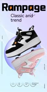 Students Childrens Shoes Four Wheel Light Shoes Boys Invisible Roller Shoes Large Size Outdoor Sports Walking Shoes Women