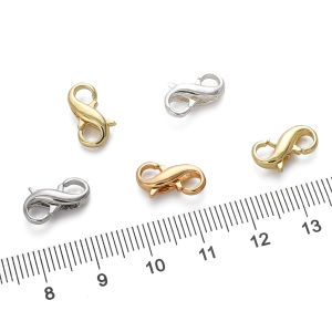 1pc 14/18K/Platinum/Silver Plated Superior Quality 8-shaped Clasps Brass Lobster Buckle for Jewelry Making DIY Supplies