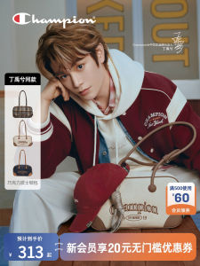 Champion Vintage Denim Single Shoulder Briefcase Womens Fashionable Versatile Bag Casual Zipper Closure Medium Size Fabric