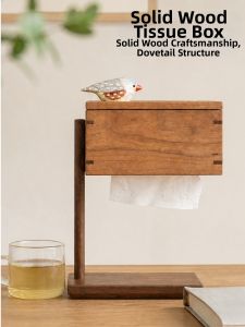 YANPU | Solid Wood Tissue Box Drawer High-end Organizer Black Walnut Hanging