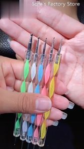 Dotting pen nail art tools set stick alat nail dotting brush kuas tool manicure pedicure seni kuku lukisan kuku rhinestone 5 pcs