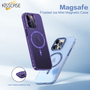 KISSCASE Magnetic Frosted Ice Mist For Iphone 14 Pro Max 14 Plus 14 13 Matte Clear Shockproof Metal Lens Protection Independent Keys Cover For Magsafe Case