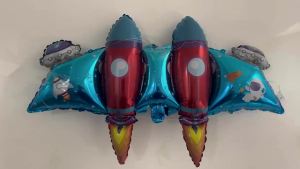 Rocket Wings Belon Children Hari Jadi Party Ambil Gambar Aksesori Props Stall Push Mainan Belon Aluum Belon Borong