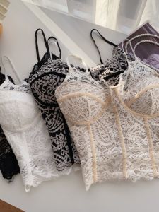 เสื้อกั๊กเกาะอกลูกไม้ทรงเข้ารูปสำหรับผู้หญิงในฤดูหนาว เสื้อชั้นในแบบมีแผ่นเสริมหน้าอก ดีไซน์หลังสวย เสื้อชั้นในสตรี