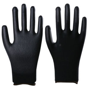 PU Coated Palm Finger Gloves White Dipped Rubber 13 Needle Non Slip Labor Safety Work Gloves