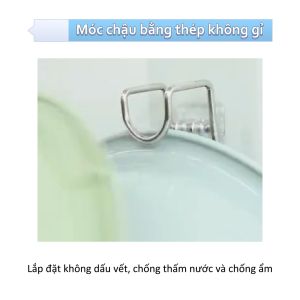 Móc Inox Dán Tường Treo Thau Chậu Khăn Quần Áo/ Giá Gắn Tường Treo Đồ Nhà Bếp Nhà Tắm SHOPER