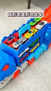 Ready Stock !!! Dinosaur Transformation Truck with Free 2Pcs Alloy DieCast Car Education Toy Novelty Dinosaur Swallowing