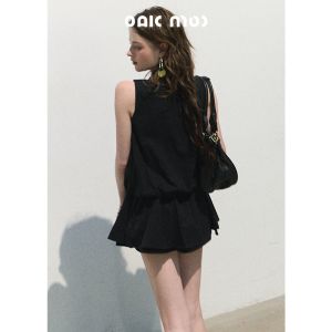 OAKMOO | Đầm Băng Đuôi Tôm Tay Ngắn Lyocell