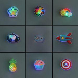 New Flashing LED Hole Shoe Buckle Crocs Decorative Flower Shoe Accessories Upper Shoe Ornaments Caroll Star Intelligence