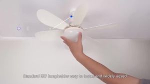 LED 30W Ceiling Fan Light E27 with Remote Control for Dimming 45CM Fan Suitable for Living Room Study Household Use 85-265V