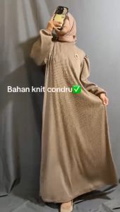 AINAHIJAB Gamis Soraya Rempel Tangan Free Bros Bahan Knit Condru Jumbo Premium