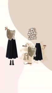 One Set 3in1 (Blouse Rib Knit + Rok Basic Polos+ Jilbab Paris) - KA089