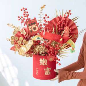 New Year Decorative Bunch of Flowers Finish Product DIY Material Bag Artificial Flowers Living Room Decoration Ornaments Gift