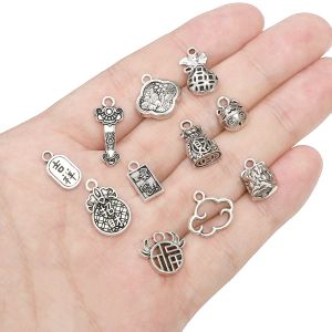 จี้โลหะผสมเสน่ห์26รูปแบบสำหรับทำด้วยมือสร้อยข้อมือสร้อยคอต่างหูพวงกุญแจอุปกรณ์การทำเครื่องประดับหัตถกรรม DIY
