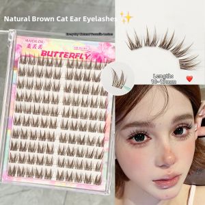 MAIDIUDIU | Chocolate Brown Cat Ear Adhesive Free False Eyelashes