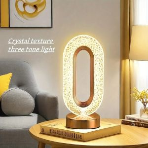 GGbingo 3D Track Crystal Table Lamp Office USB Charging Night Light for Bedroom Living Room Party Decoration Creative Lamp