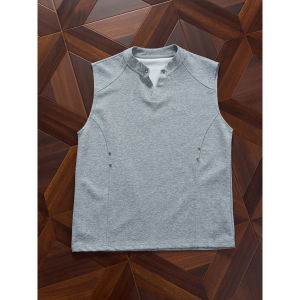 ZHUOCAN | White Stand Collar Stud Vest Men Youth