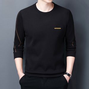 ROMON | Lormen Mens Round Neck Sweatshirt Long Sleeve Casual Print T-shirt Base Layer Shirt Trendy Autumn Fashion Urban Style