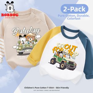 Bobdog | Spring Autumn Boys Long Sleeve Cotton T-Shirt Lightweight