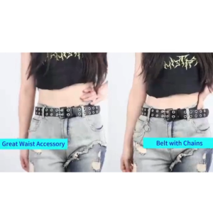 RENNE Sabuk Fashion Pria Import Ikat Pinggang Gaya Skena dengan Dua Jarum Desain Klasik