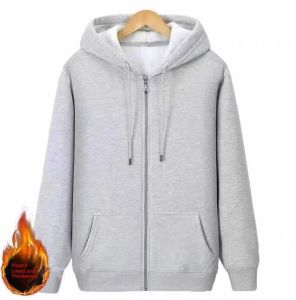 Mens Hooded Open Cardigan Sweatshirt Trendy Loose Large Size Casual Versatile Fleece Warm Wearable Outerwear Youth Pop