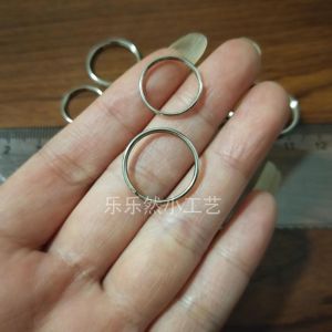 Nickel Plated Car Key Ring Loop Fine Wire Double Ring Keychain Metal Wire Key Holder Creative Gift Festival Supplies