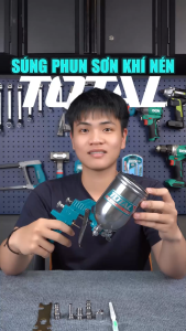Súng phun sơn khí nén TOTAL TAT10402 máy phun sơn 1.5mm Áp suất 3.0-4.0 bar 3.5-6.0cfm(99-170l/min) 400cc 1.5-2.0mm phun sơn mịn đều