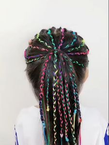 Set 30 Sợi Dây Tết Tóc (90cm) Phụ Kiện Nhảy Cho Bé Dây Ruy Băng Nhiều Màu Tết Tóc Kim Tuyến RB01