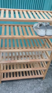 Kệ giày 6 tầng sâu 27 cm dài 62 cm cao 92 cm  gỗ cao su  màu tự nhiên đã thông qua xử lý tẩm sấy chống mối mọt chất lượng hơn gỗ thông và MDF