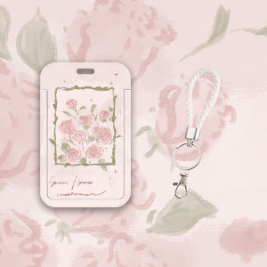 Retro Rose Ins Pink Cute Young Adult Campus Meal Card Work Card Yangcheng Pass Citizen Card ID Card Bus Subway Card Tag Transfer Protective Case Hard Transparent Protective Case