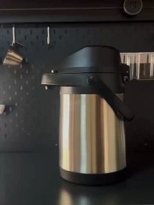 3L Stainless Steel Air pot Insulated Kettle Air Pressure Seal Flask Hot & Cold Drink Dispenser Coffee Dispenser Stainless Steel Thermos Urn