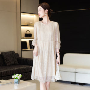 High-end Summer Moms Dress Silk Embroidery