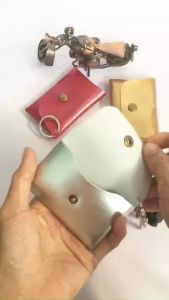 Ví móc khóa da bò thật đựng vừa các loại thẻ phù hợp treo chìa khóa xe