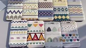 [Ready Stock] Cartoon Geometric Pattern Card Holder Identity Badge With Lanyard Neck Strap Card Bus ID Holder Touch n go Card case