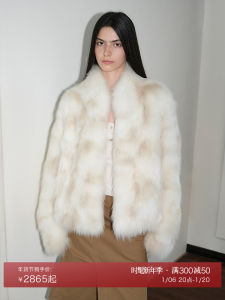 Hand-Painted Print Dyed Double Color Fur Coat Fox Fur