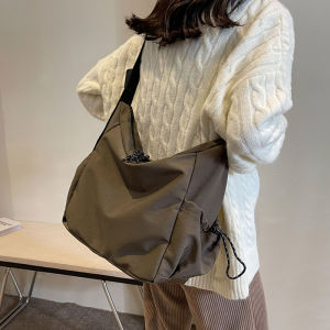 Trendy Womens Large Capacity Canvas Nylon Shoulder Crossbody Bag Casual Lazy Style Workwear Fashion New Model Handbag