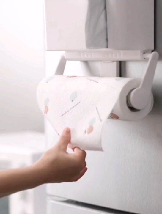 Magnetic Paper Towel Holder Refrigerator Storage Box Wal- Mounted