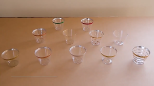 50pcs 9OZ Disposable Cup Gold Silver Rimmed Tableware Wedding Birthday Party Plastic Cup