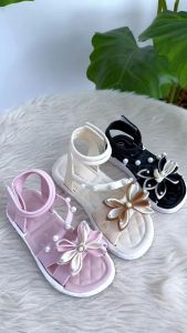 TinaHao Girls sandals 2024 summer new soft soled shoes for children girls fashion childrens shoes for children Princess sandals